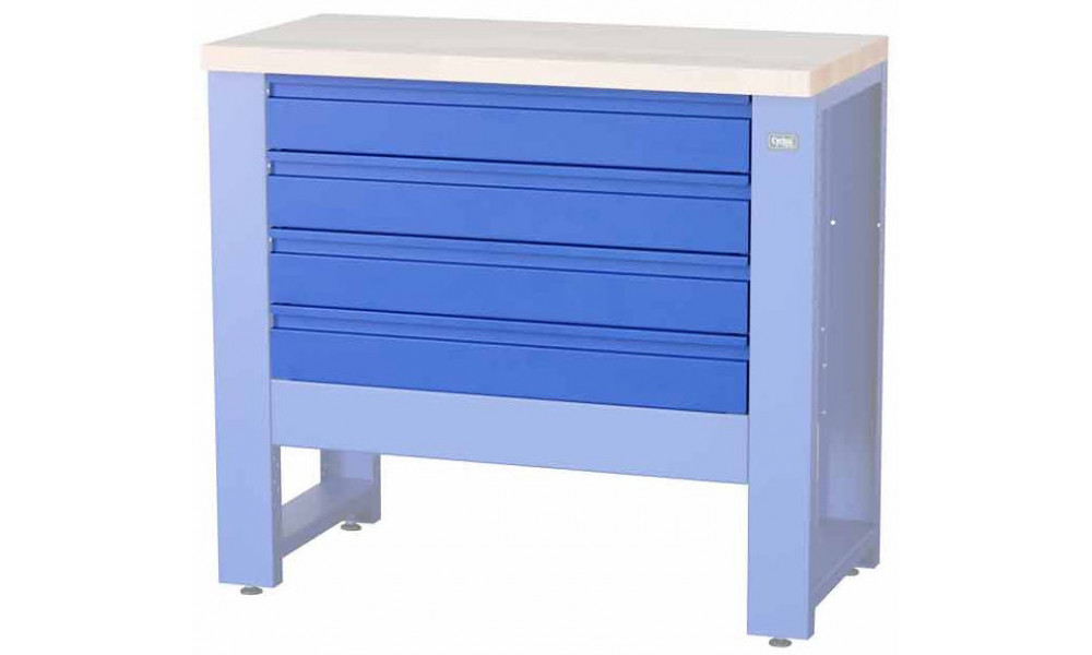 Töötoa lauaosa Cyclus Tools System 500 4 drawers for workbench 720801 blue (720803) 