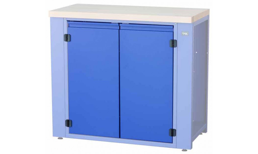 Töötoa lauaosa Cyclus Tools System 500 cabinet hinged doors with 2 levels for workbench 720801 blue (720804) 