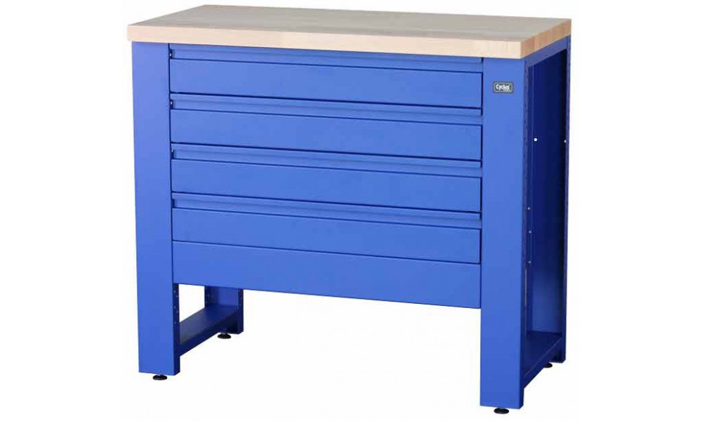 Töötoa laud Cyclus Tools System 500 with base cabinet 4 drawers 89 x 100 x 50 cm blue (720806) 