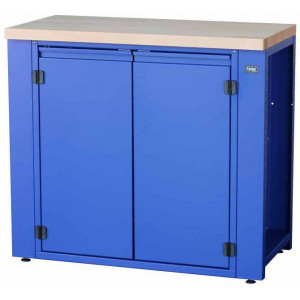 Töötoa laud Cyclus Tools System 500 with cabinet hinged 2 level doors 89 x 100 x 50 cm blue (720807)