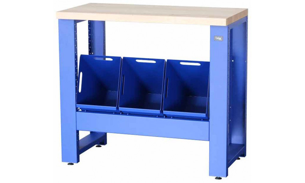 Töötoa laud Cyclus Tools System 500 trash can 3 x 25 L 89 x 100 x 50 cm blue (720809) 