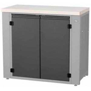 Töötoa lauaosa Cyclus Tools System 500 cabinet hinged doors with 2 levels for workbench 720851 anthracite (720854)