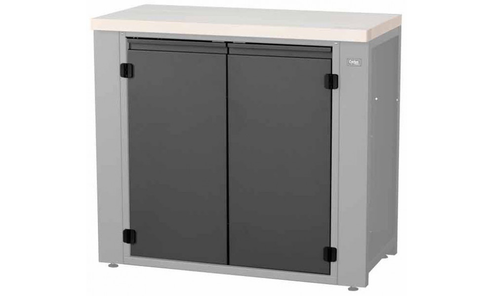 Töötoa lauaosa Cyclus Tools System 500 cabinet hinged doors with 2 levels for workbench 720851 anthracite (720854) 