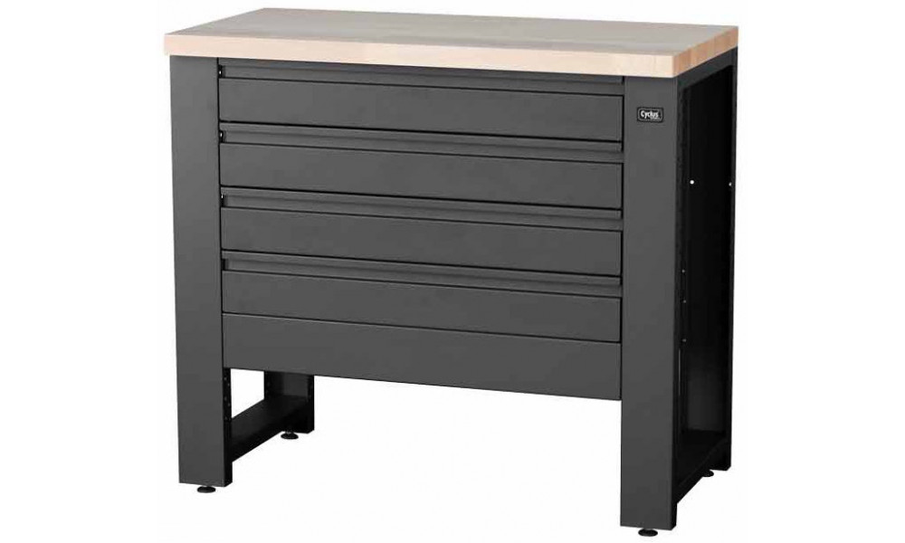 Töötoa laud Cyclus Tools System 500 89 x 100 x 50 cm with base cabinet 4 drawers anthracite (720856) 