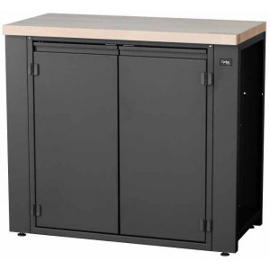 Töötoa laud Cyclus Tools System 500 89 x 100 x 50 cm with cabinet hinged doors with 2 levels anthracite (720857)