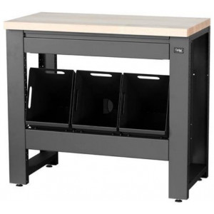 Töötoa laud Cyclus Tools System 500 89 x 100 x 50 cm with trash can 3 x 25 L and drawer anthracite (720869)