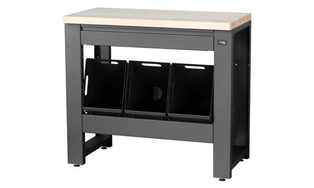 Töötoa laud Cyclus Tools System 500 89 x 100 x 50 cm with trash can 3 x 25 L and drawer anthracite (720869) 