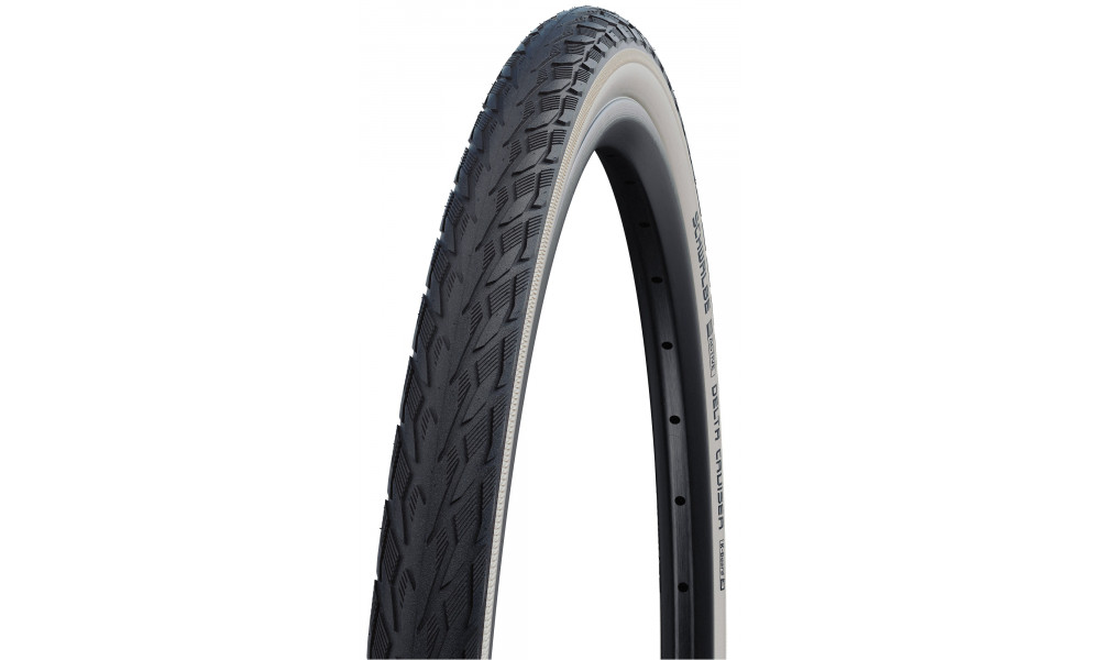 Väliskumm 28" Schwalbe Delta Cruiser Plus HS431 Active Wired 28-622 / 28x1.10 Whitewall Reflex - 1