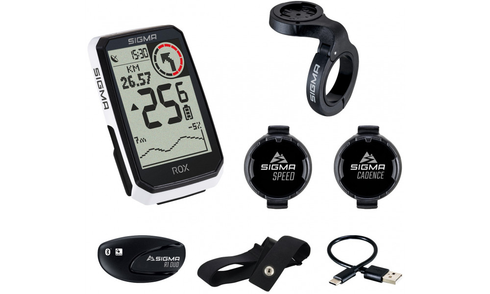 Rattakompuuter SIGMA ROX 4.0 Endurance GPS White Sensor Set - 1
