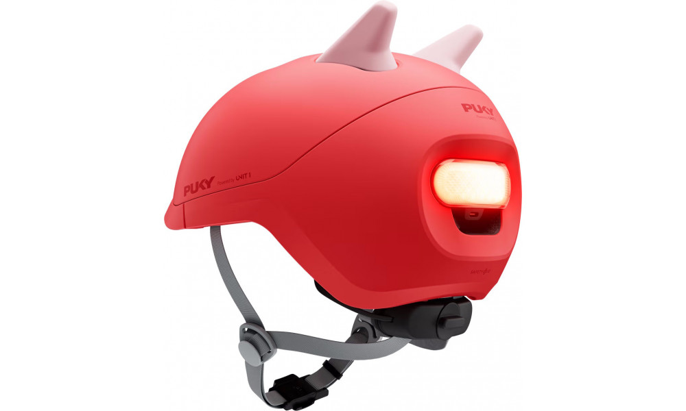 Kiivri PUKY Sparky Junior + lamp red - 2
