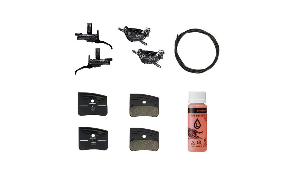 Eesmised ja tagumised ketaspidurid Shimano XT BL-M8200 (L) + BR-M8220 (F/R) 4-Piston J-Kit hydraulic post mount - 1