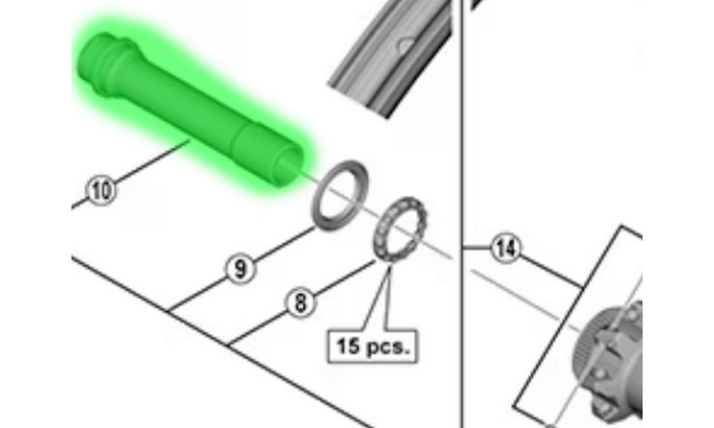 Esirummu telg Shimano WH-M8100-TL-F15-B-275 
