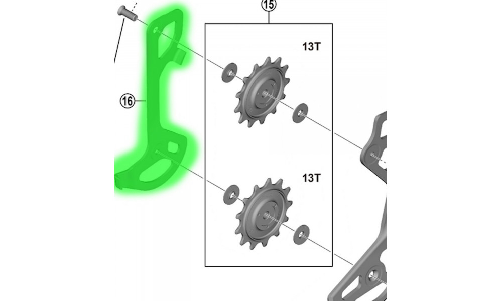 Tagumise käiguvahetaja sisemine osa Shimano XTR Di2 RD-M9250 SGS 
