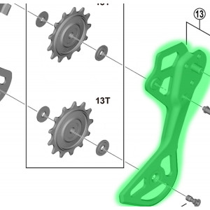 Tagumise käiguvahetaja väline osa Shimano XTR Di2 RD-M9250 SGS