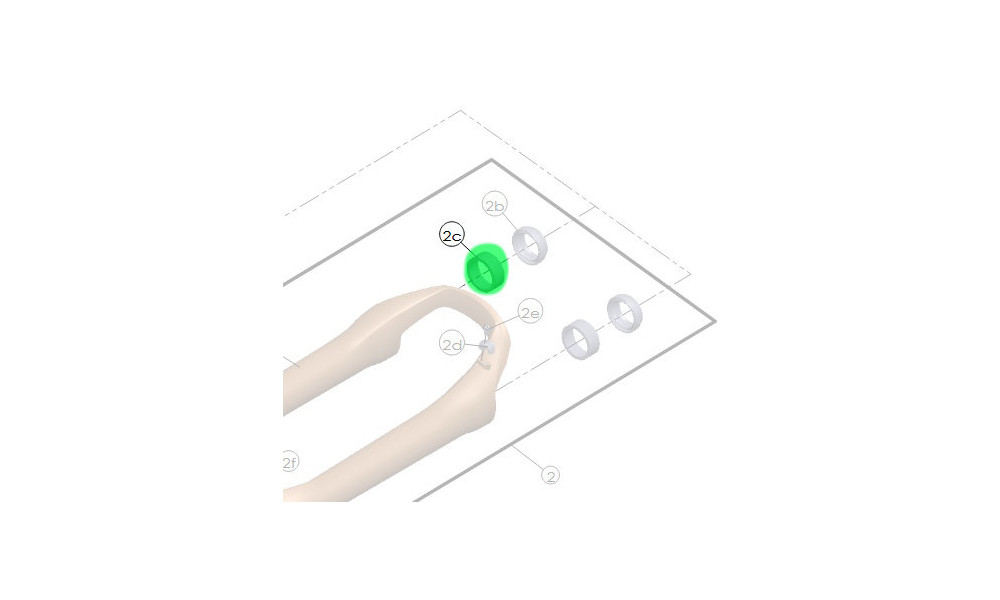 Plastikust juhtpuksi vahepuks SR Suntour for 32mm hybrid bushings (SF17-SF21 XCM32, NVX32, NX1-32, SF23 X1-Air) 