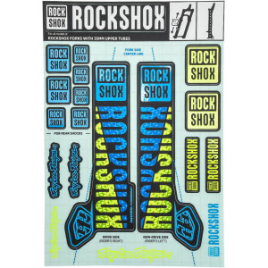 Amordi remondikomplekts Rockshox decal sticker 35mm Troy Lee Designs blue-yellow