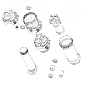 Tagaamordi hooldusosa Rockshox damper shaft assembly Super Deluxe RC/RCT/RTR RC3/R A2 67.575mm A1