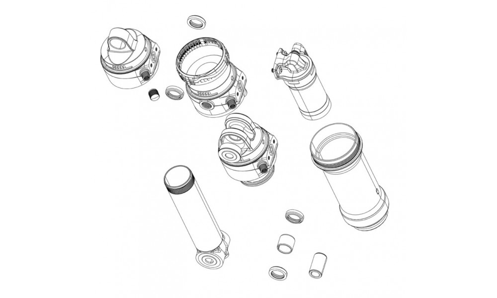 Tagaamordi hooldusosa Rockshox damper shaft assembly Super Deluxe RC/RCT/RTR RC3/R A2 67.575mm A1 