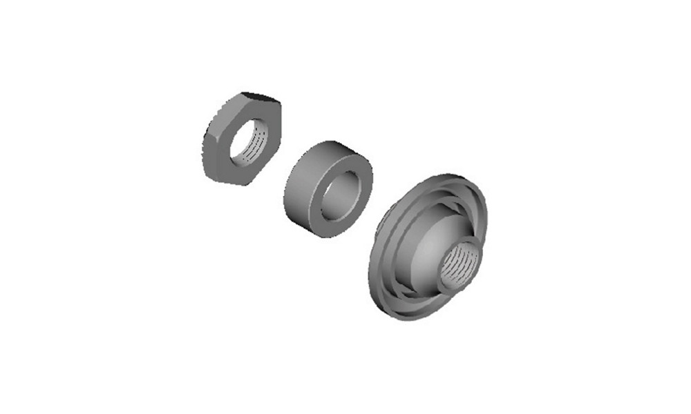 Koonus, seib ja mutter Shimano WH-R501-R left hand 