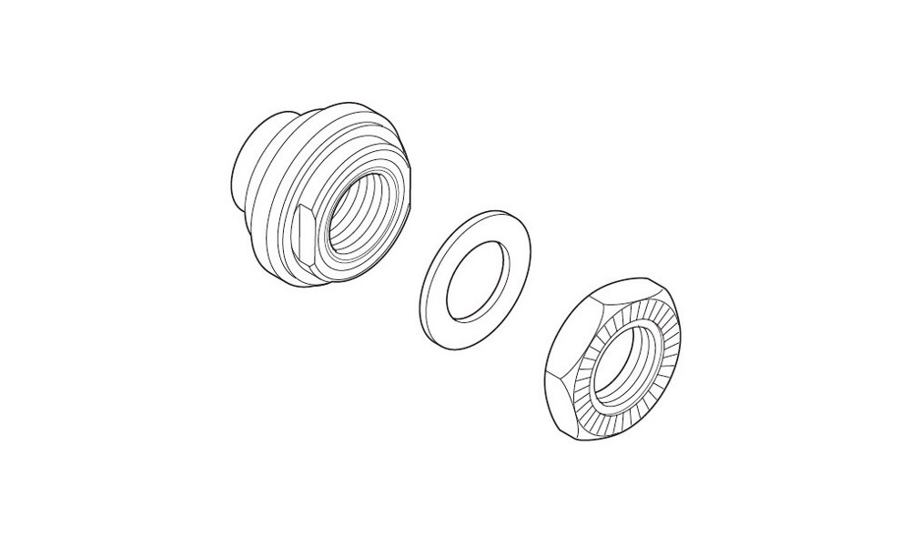 Koonus, seib ja mutter Shimano WH-R501-R right hand 