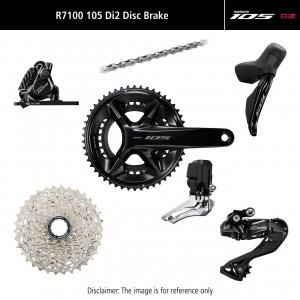 Rühmaülekande osade komplekt Shimano 105 Di2 R7100 Disc brakes 165mm 50x34T