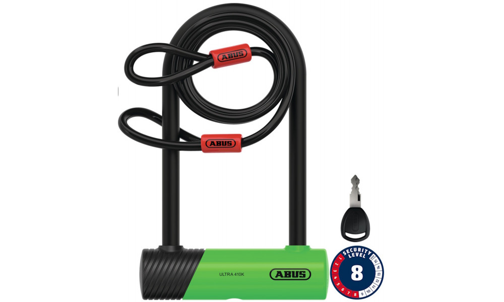 Lukk Abus Ultra Mini 410K/150HB180 green SH + Cobra 10/120 
