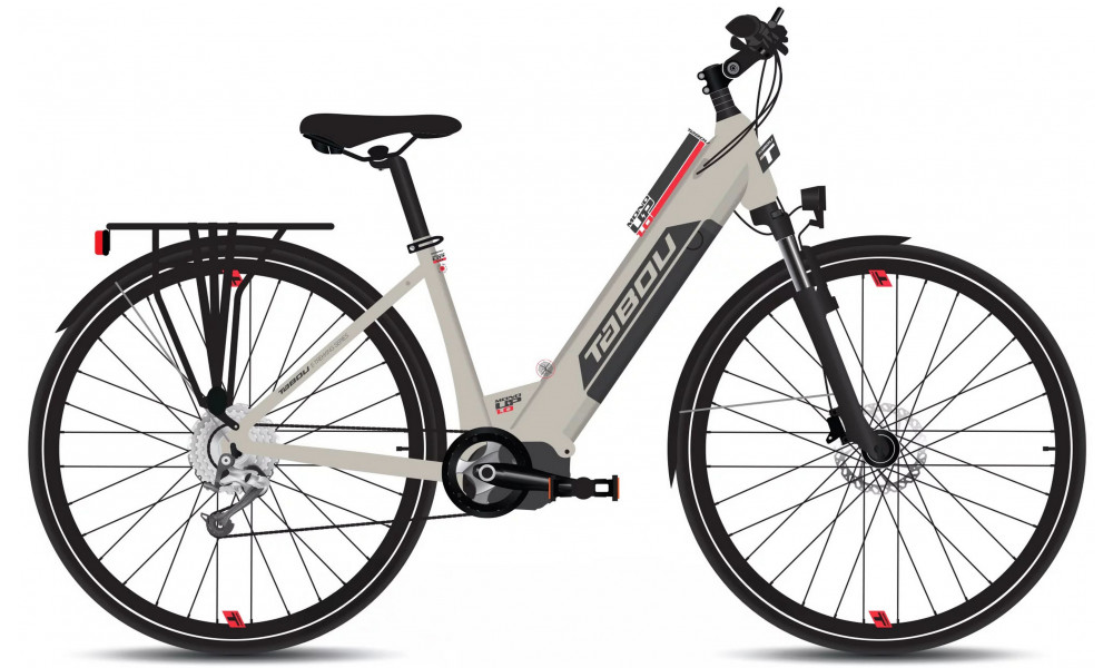 Elektrijalgratas Tabou Mono UP 1.0 grey-red 