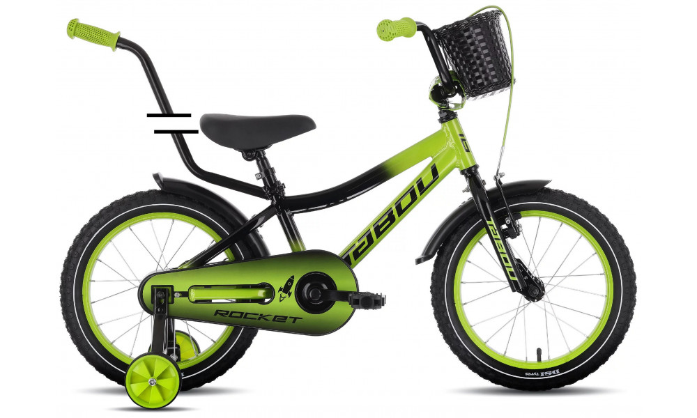Jalgratas Tabou Rocket Alu 16 black-green - 1