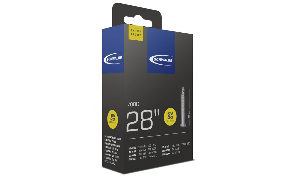 Sisekumm 28/27" Schwalbe SV20 ExtraLight XXlong (18/25-622) - 1