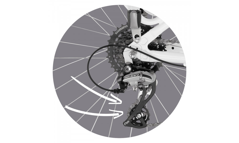 Jalgratas PUKY Skyride 24-8 Alu Light white - 7