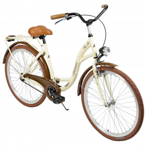 Jalgratas AZIMUT City Lux 26" 2023 cream-brown