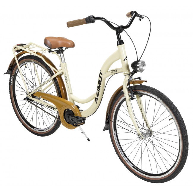 Jalgratas AZIMUT Vintage 26" 3-speed 2023 cream-brown