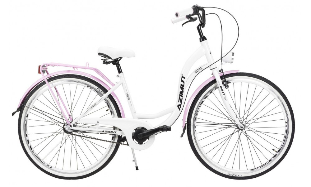 Jalgratas AZIMUT Vintage 28" 3-speed 2023 white-pink - 1