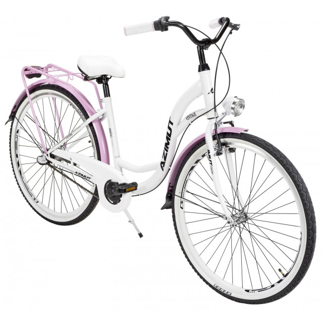 Jalgratas AZIMUT Vintage 28" 3-speed 2023 white-pink