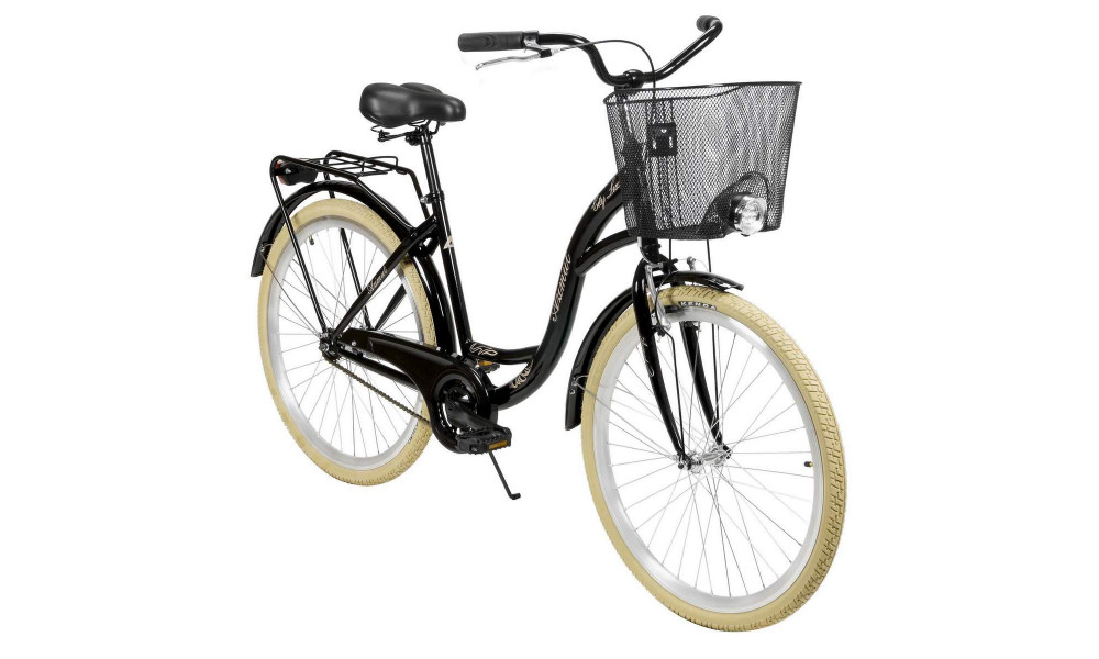 Jalgratas AZIMUT City Lux 26" 2025 with basket black-cream - 7