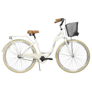 Jalgratas AZIMUT City Lux 28" 2025 with basket light cream