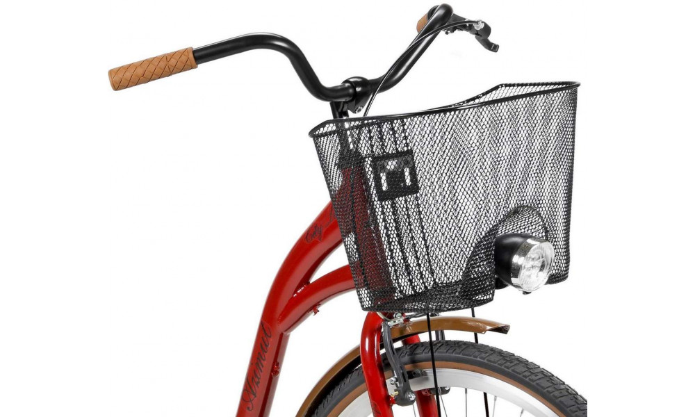 Jalgratas AZIMUT City Lux 28" 2025 with basket bordo-brown - 1