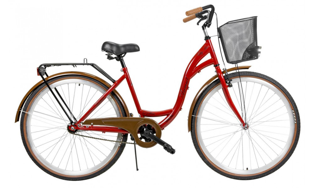 Jalgratas AZIMUT City Lux 28" 2025 with basket bordo-brown - 3