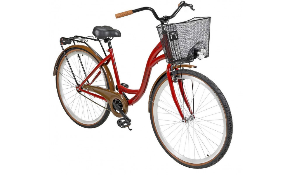 Jalgratas AZIMUT City Lux 28" 2025 with basket bordo-brown - 9