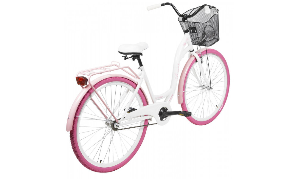 Jalgratas AZIMUT City Lux 28" 2023 with basket white-pink - 1
