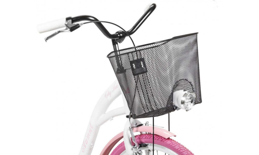 Jalgratas AZIMUT City Lux 28" 2023 with basket white-pink - 7