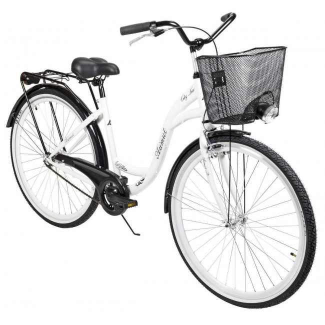 Jalgratas AZIMUT City Lux 28" 2023 with basket white-black