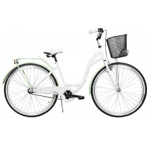 Jalgratas AZIMUT City Lux 28" 2023 with basket white-mint