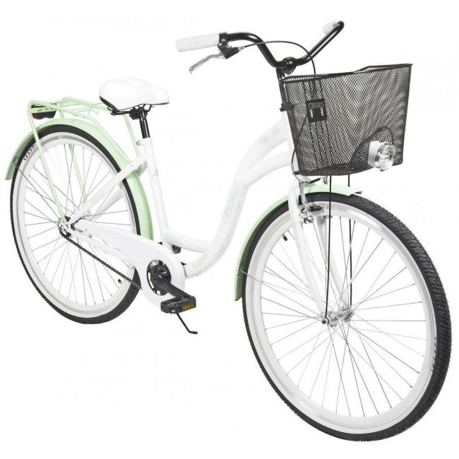 Jalgratas AZIMUT City Lux 28" 2025 with basket white-mint