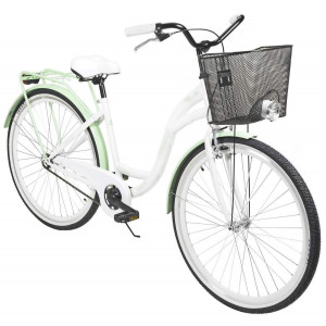 Jalgratas AZIMUT City Lux 28" 2025 with basket white-mint