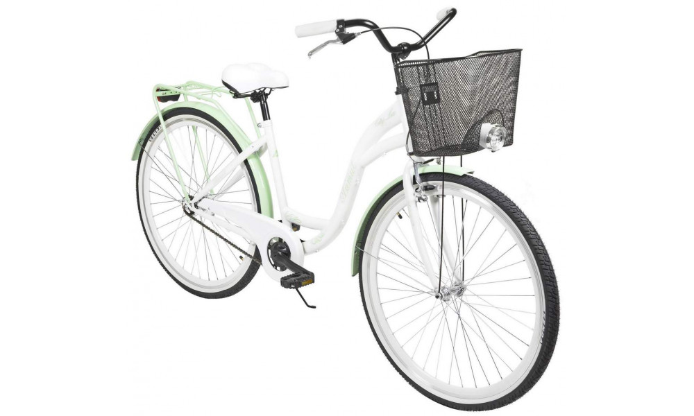 Jalgratas AZIMUT City Lux 28" 2023 with basket white-mint - 8