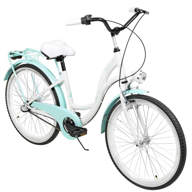 Jalgratas AZIMUT Julie 24" 3-speed 2025 white-turquoise