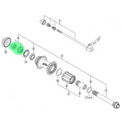 Koonus Shimano FH-M785 lock nut unit left with dust cover