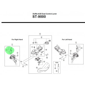 Kaas jaoks linkvahetus Shimano DURA-ACE ST-9000 left w/ screws