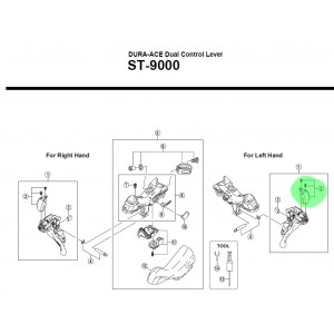 Kaas jaoks linkvahetus Shimano DURA-ACE ST-9000 right w/ screws